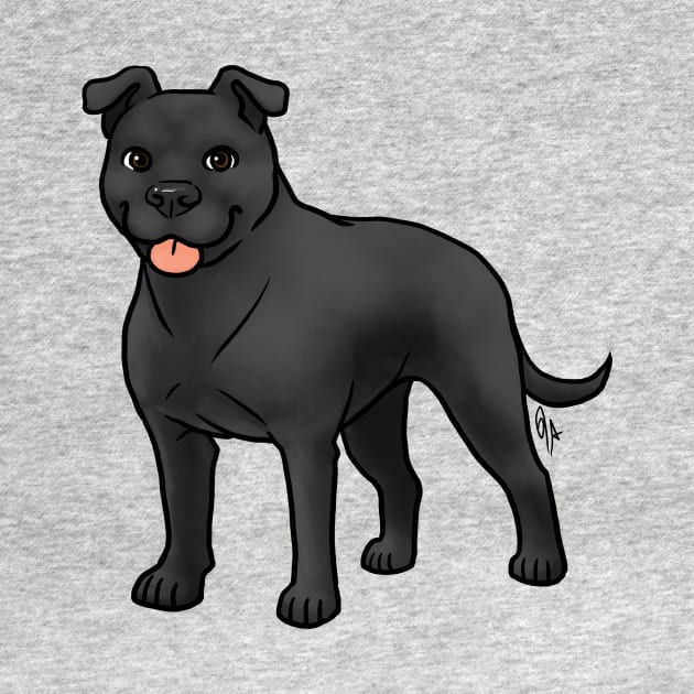 Dog - American Staffordshire Terrier - Natural Black by Jen's Dogs Custom Gifts and Designs